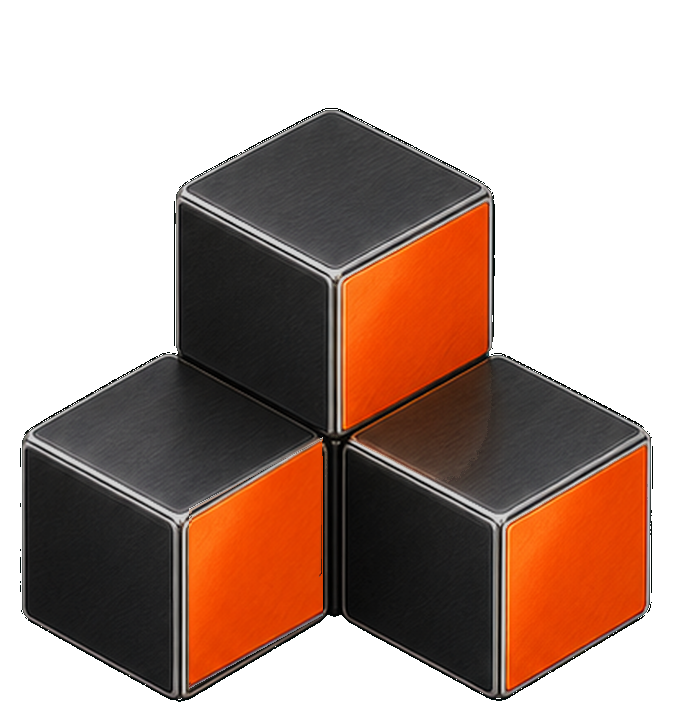 Os três cubos da logo Riaworks montados